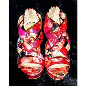 Floral Wedge Sandals Size 9